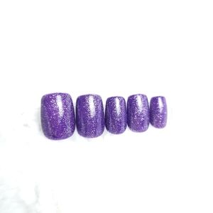Purple Glitter Press-on Nails